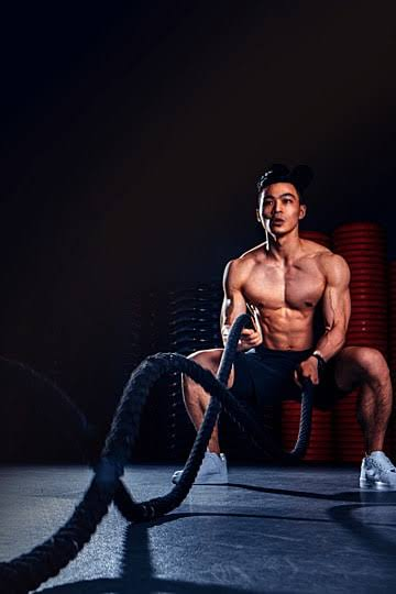 Adult training with battle ropes for an active lifestyle